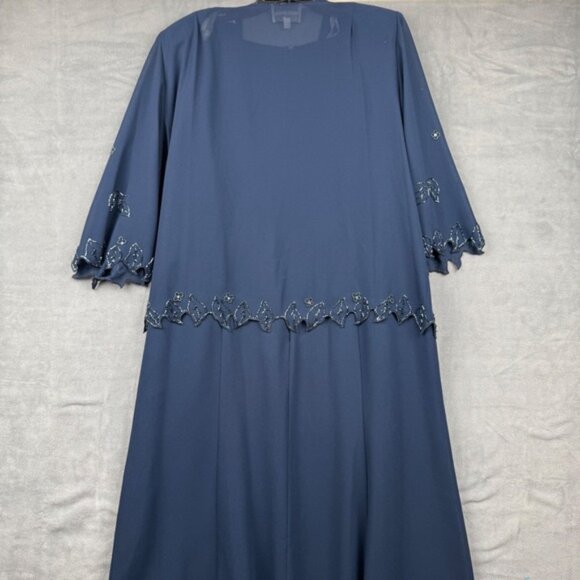 David's Bridal 2 Piece Navy Blue Beaded Mother of the Bride Dress 20WP - Picture 11 of 11